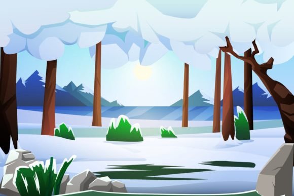 Download Winter Scene Flat Design Illustration - Winter scene Collection