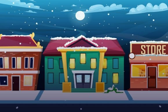 Download Winter Scene Flat Design Illustration - Winter scene Collection