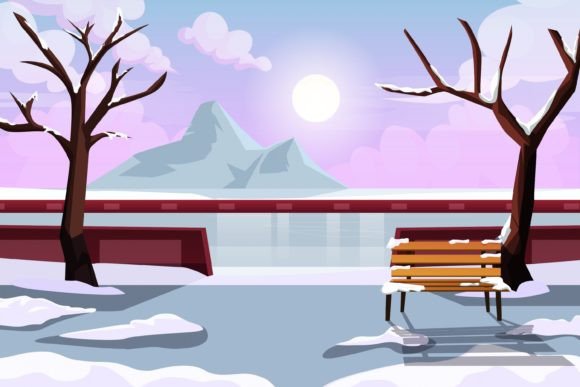Download Winter Scene Flat Design Illustration - Winter scene Collection
