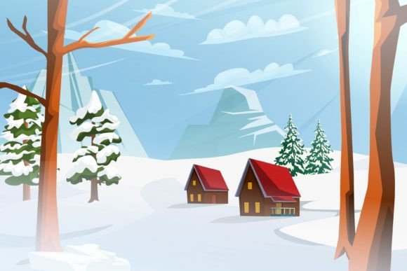 Download Winter Scene Flat Design Illustration - Winter scene Collection