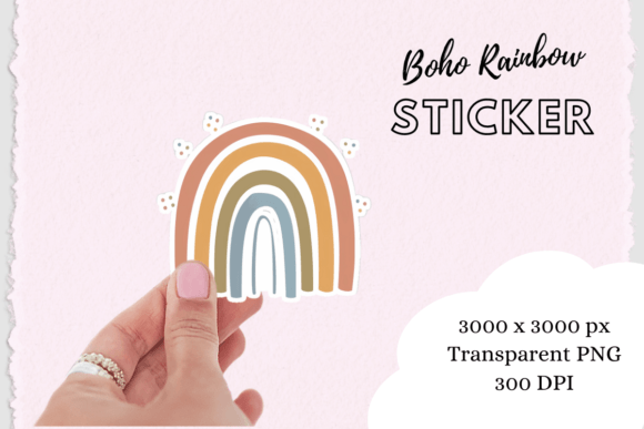 Download Boho Chic Rainbow Sticker - Boho chic Collection