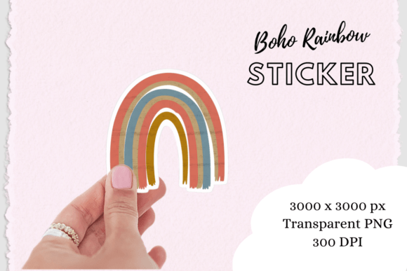 Download Boho Chic Rainbow Sticker Png - Boho chic Collection