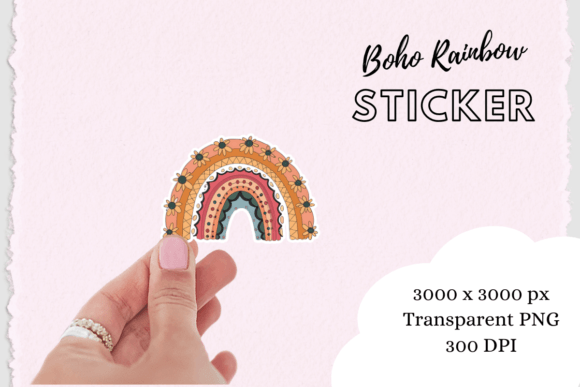 Download Boho Chic Rainbow Sticker Png - Boho chic Collection